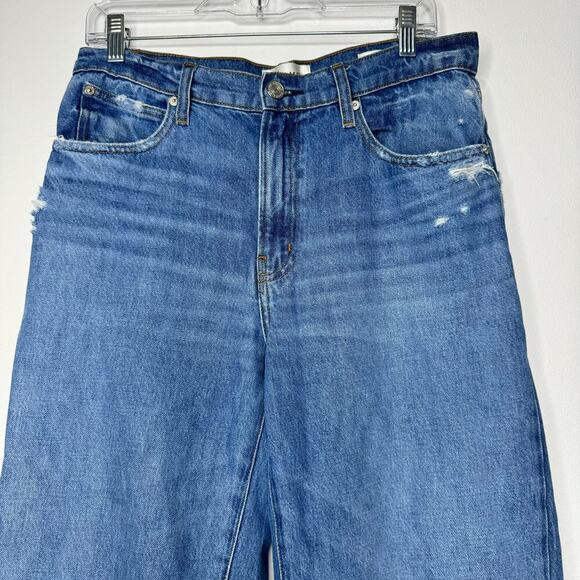 Frame The Relaxed Straight Jean in Mariner Wash Mid Rise Crop Size 28 - Picture 4 of 12